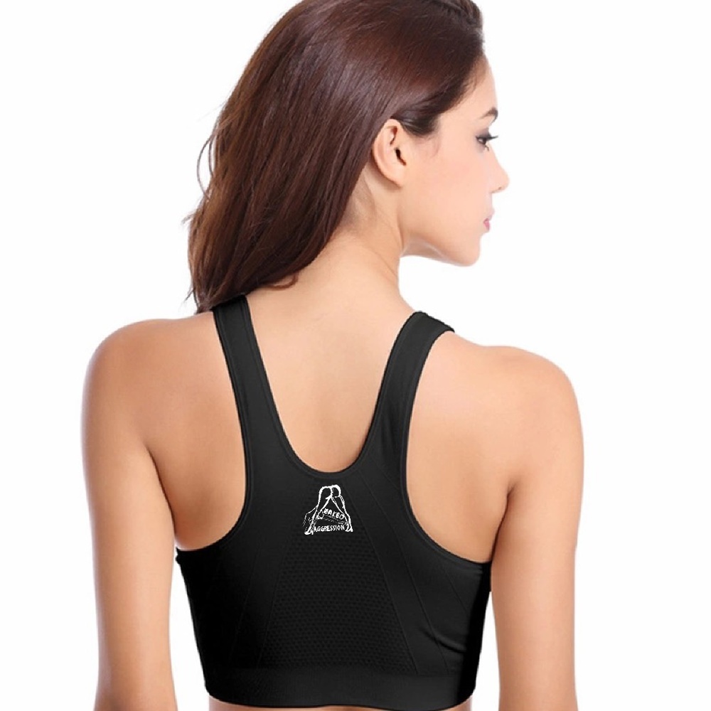 Women Zipper Push Up Sports Bra Running Yoga